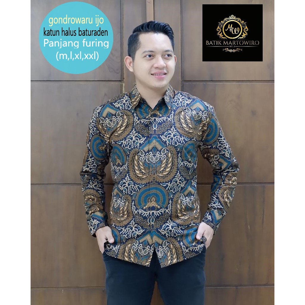 GONDROWARU IJO KEMEJA BATIK PRIA LENGAN PANJANG PENDEK LAPIS FURING ATASAN BATIK PRIA MODERN ANTOKORO AJOTOSATRU NAVY AMBALIKO ABINAYA PUTIH JOGLO NEW AKTI KUNINGA ASWOMULYO LEWONG NAVY SRI LANJAR PANTUN KAMULYAN DEWA WANGSA ASWATOMO BIRU