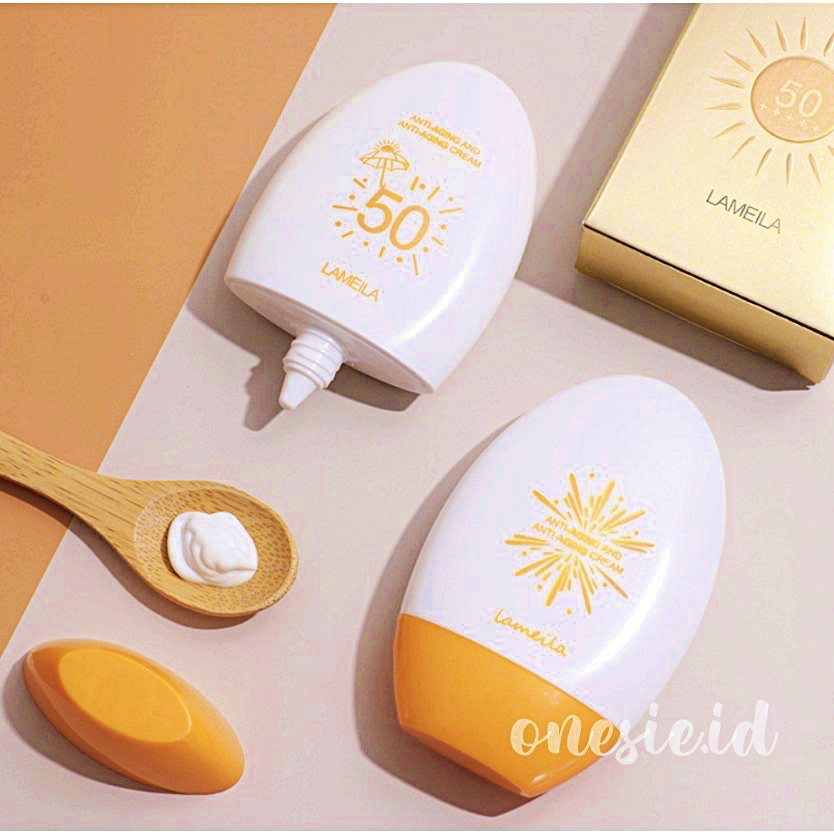 LAMEILA Sun Block SPF 50 Sun Screen Wajah Tahan PA+++ 12 Jam Egg LA065 3053