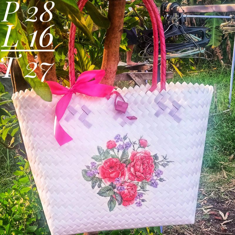 tas jinjing ory free nama L / tas decopage / tas lukis cantik