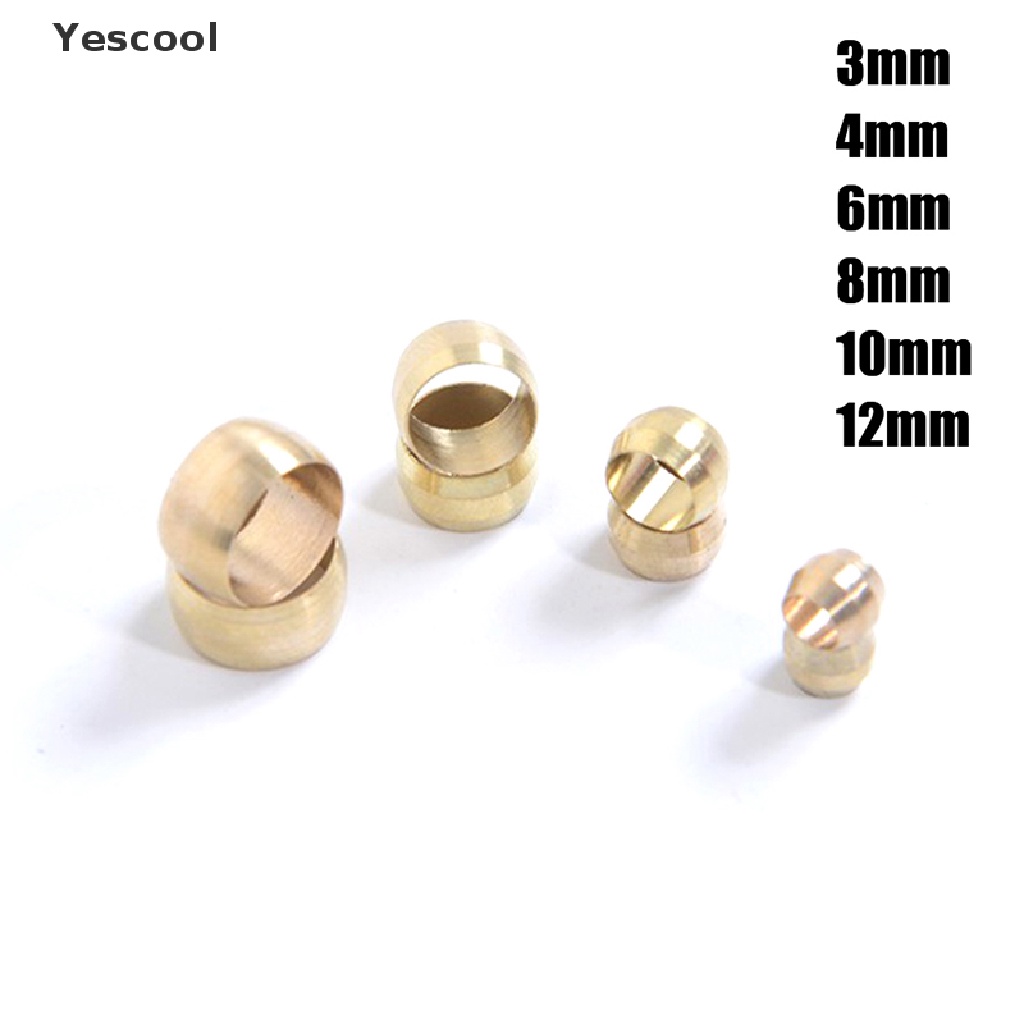 Yescool 10pcs ring Segel Kompresi ferrule Ganda Bahan Kuningan