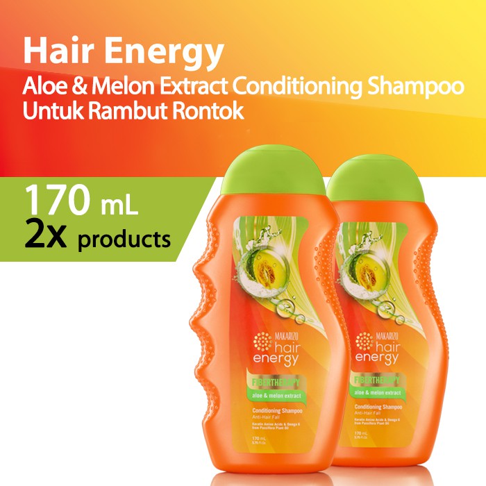 PAKET ISI 2 - Makarizo Hair Energy Fibertherapy Conditioning Shampoo Aloe & Melon 170mL