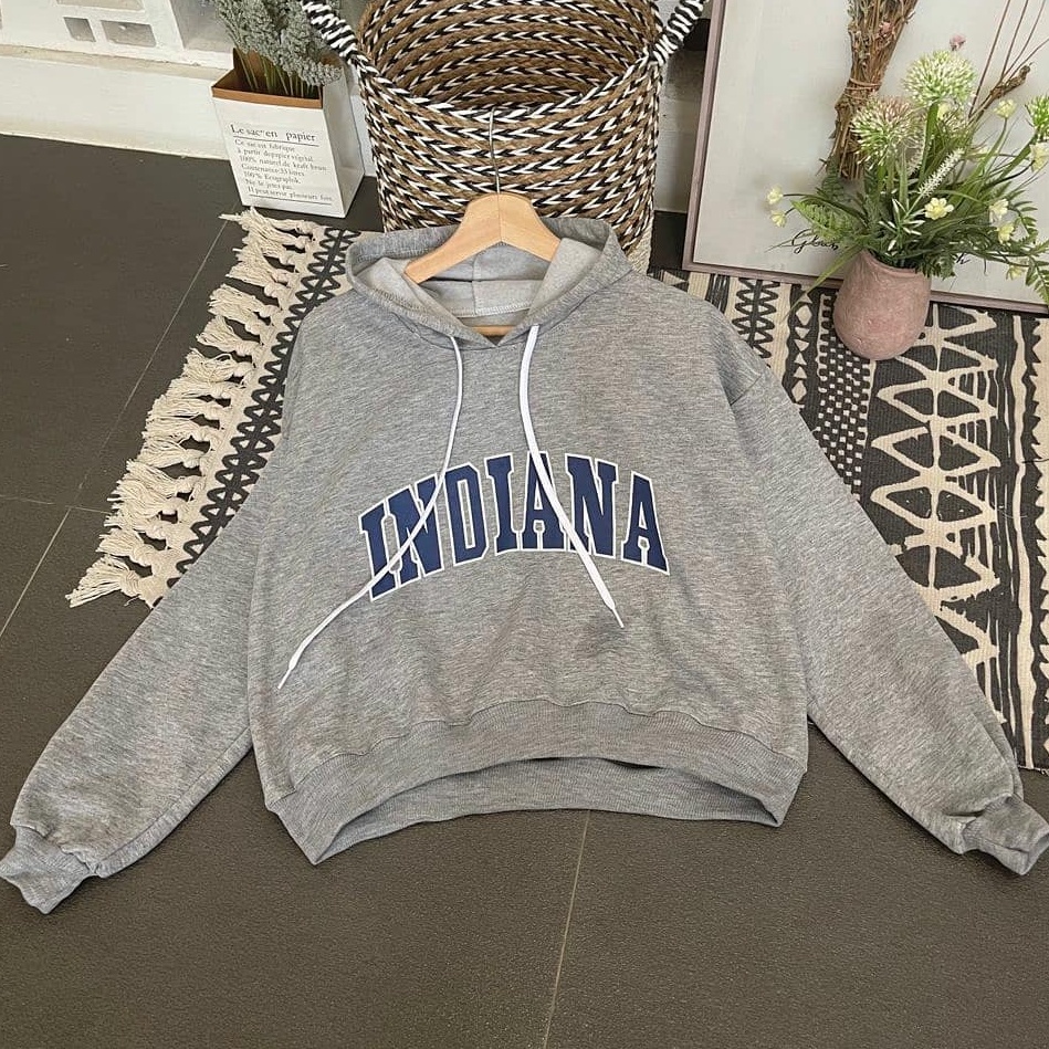 Zanah Hoodie Wanita Pria Word Indiana Terbaru