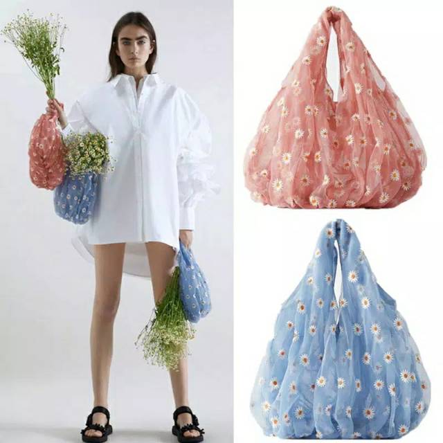 Zara ins bag tulle daisy tas