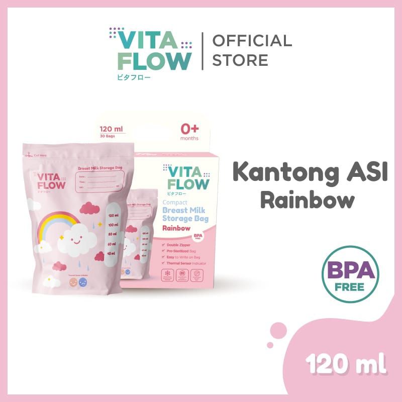 Vitaflow Kantong Asi Sky Series  120Ml Double Zipper Anti Bocor - Thermal Water isi 30pcs