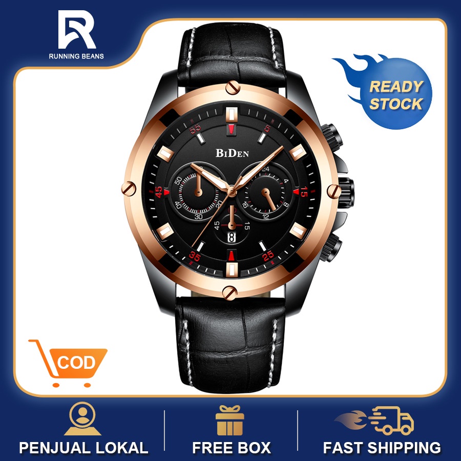 ✅COD Penjual Lokal✅ BIDEN 100%Ori Jam Tangan Kasual Pria Bisnis Jam Tangan Pria Dewasa Anti Air Ori 