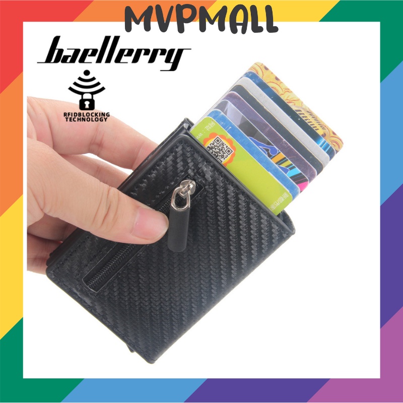 [BISA COD] BAELLERRY K9148 Dompet Kartu Pria Bahan Kulit PU Leather Premium