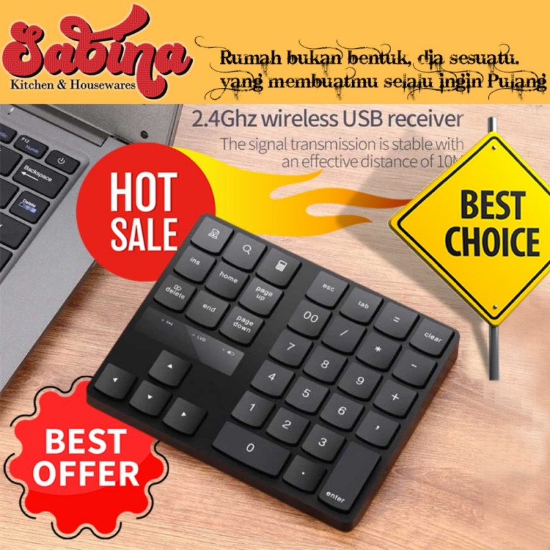 Keypad Numeric Multimedia Wireless 35 Buttons Keyboard Angka Nomor