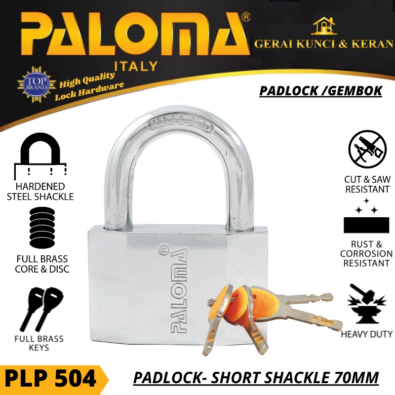 PALOMA PLP 504 P-500 70MM SHORT GEMBOK PADLOCK