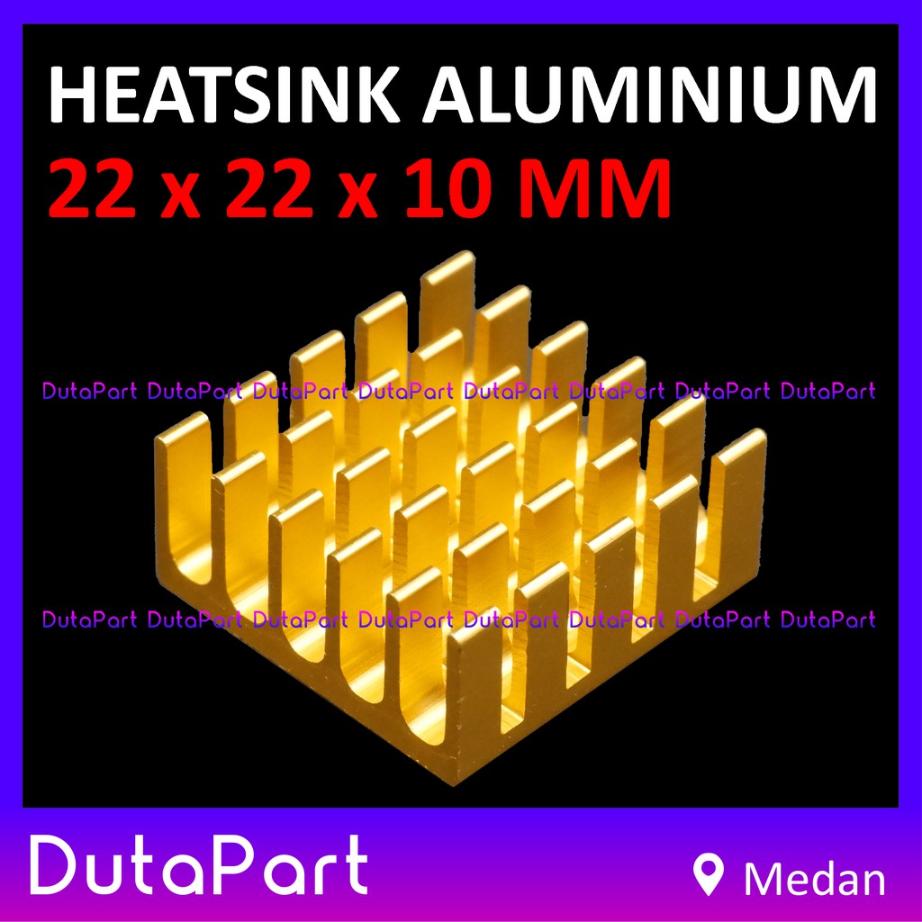 Heatsink Aluminium Pendingin 22x22x10mm 22*22*10mm 22x22x10 Anodizing GOLD