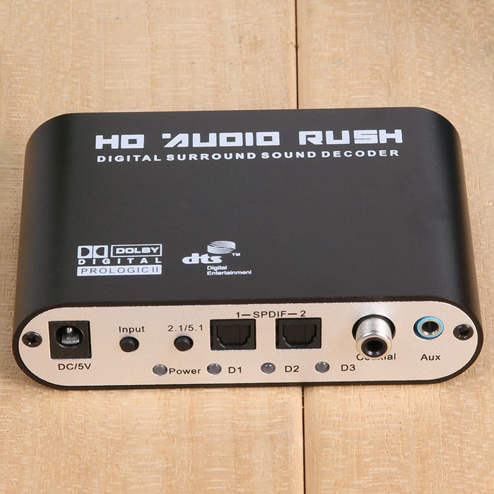 MOJITO 5.1 Audio Rush Digital Sound Decoder Converter - Optical SPDIF/ Coaxial AC3 DTS to 5.1CH Audio RCA