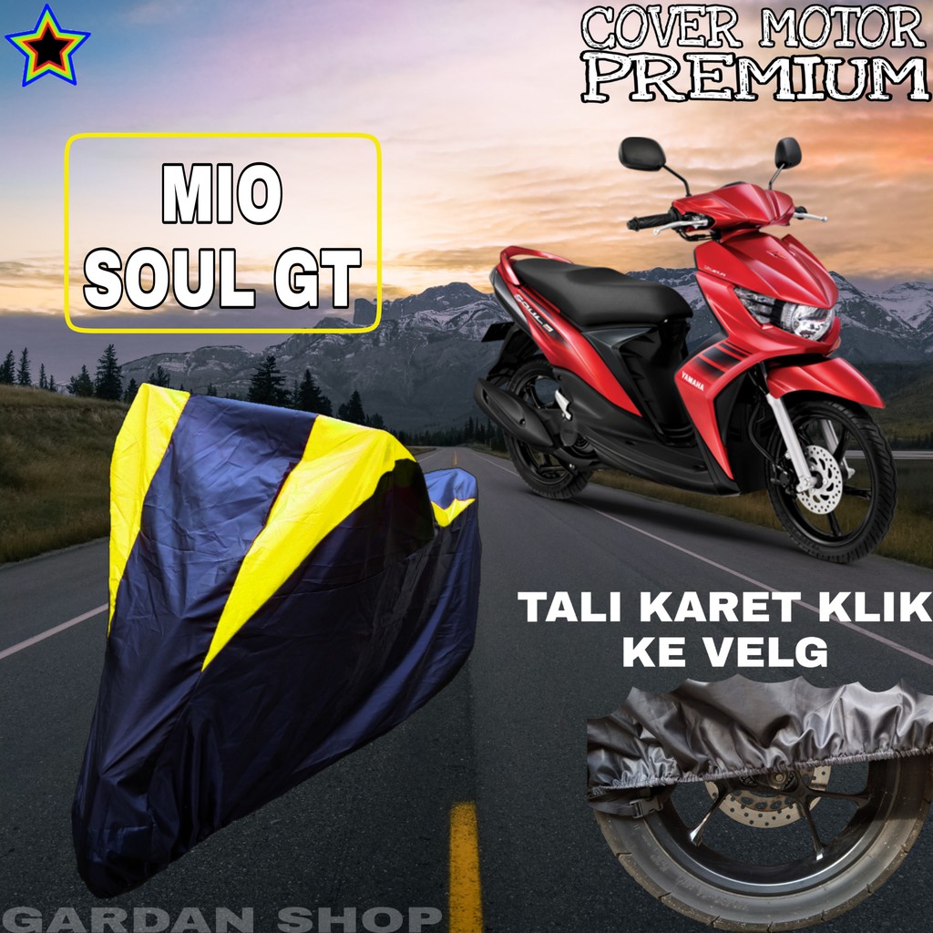 Sarung Motor MIO SOUL GT Hitam Kuning Body Cover Penutup Pelindung Motor Mio PREMIUM