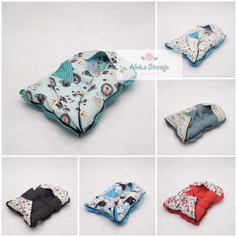 KASUR BAYI SLEEPINGBAG  DENGAN SELIMUT TOPI BAHAN TEBAL DAN LEMBUT dan nyaman
