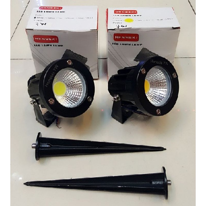 Lampu Sorot Taman Tancap LED COB 7W 220V HENSEKI (White & Warm White)