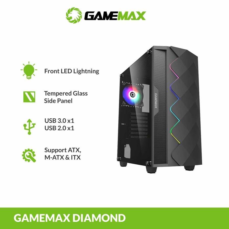 Casing Komputer Gamemax Black Diamond ATX