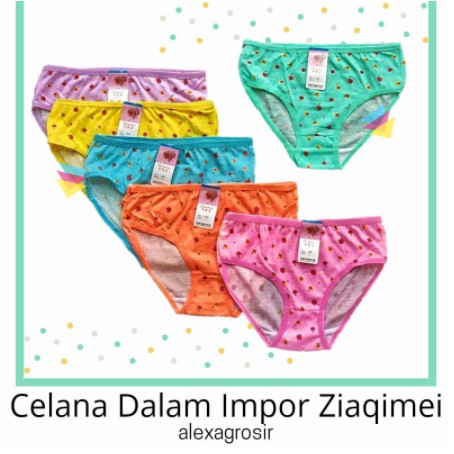 GROSIR 12 PCS Celana Dalam Wanita Motif Ukuran ampe extra jumbo size L ,XL, Merk Ziaqimei