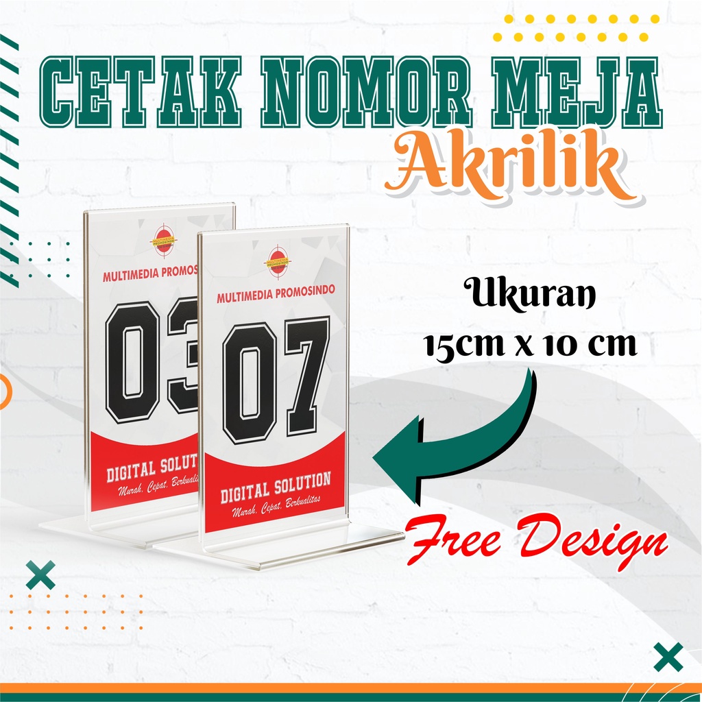 

Akrilik Nomor Meja