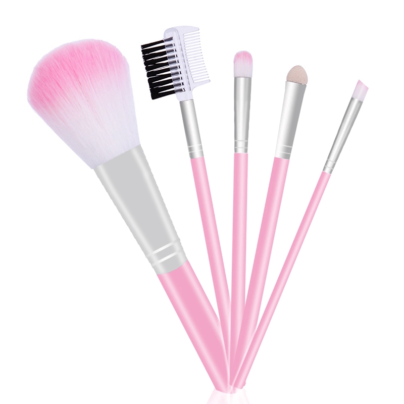 Set Brush Kosmetik Laky Land 5pcs  /  Makeup Tahan Lama Warna Pink