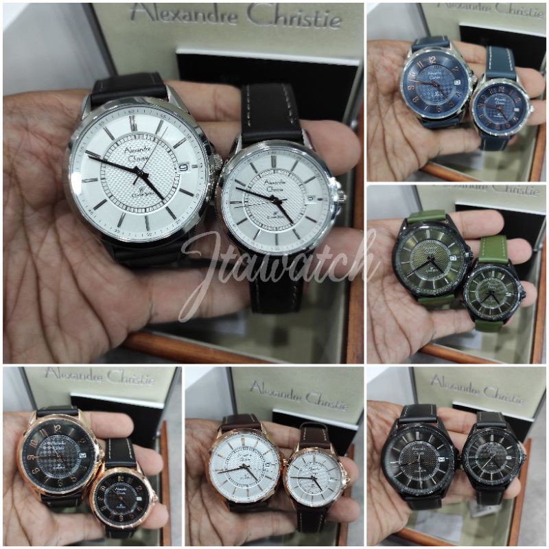 JAM TANGAN ALEXANDRE CHRISTIE AC 8649 COUPLE NEW AC8649 LEATHER ORIGINAL