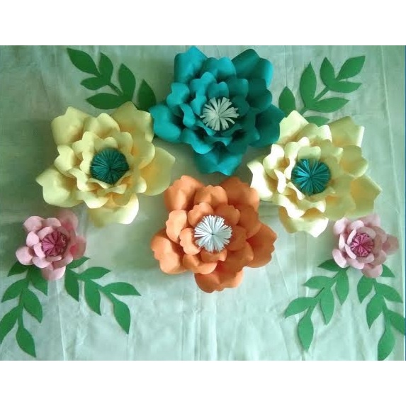 Ready Stock Paper Flower Backdrop Lamaran Nikah Dekorasi Bunga Kertas Papan Bunga