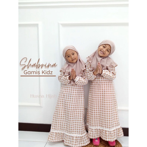 [BRAND HUSNA HIJAB] Gamis Anak Shabrina / Gamis Anak Set / Gamis Anak Motif Kotak