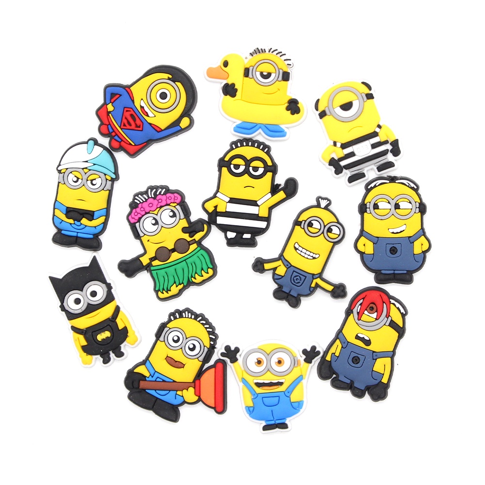 Seri Kartun Minion Sandal shoe charms DIY Dapat Dilepas Crocs Pin Lubang Sepatu accessories Jibbitz decorate Anak Hadiah