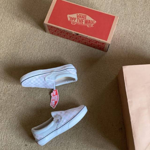 VANS CHECKERBOARD ICE BLUE WHITE | Shopee Indonesia