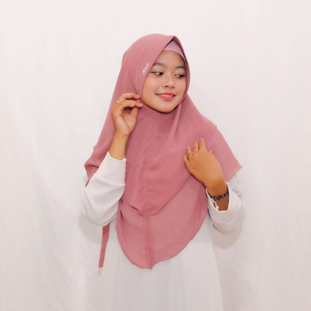 Jilbab Instan Ceruty 2 Layer Oval Jumbo Polos/Khimar Ceruty Sayana-6