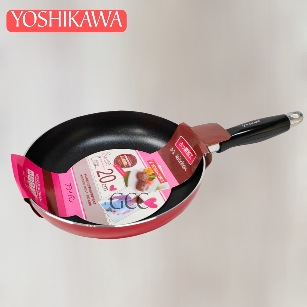 Pengorengan Anti Lengket Murah Dan Bagus Yoshikawa Fry Pan Non Stick Merah