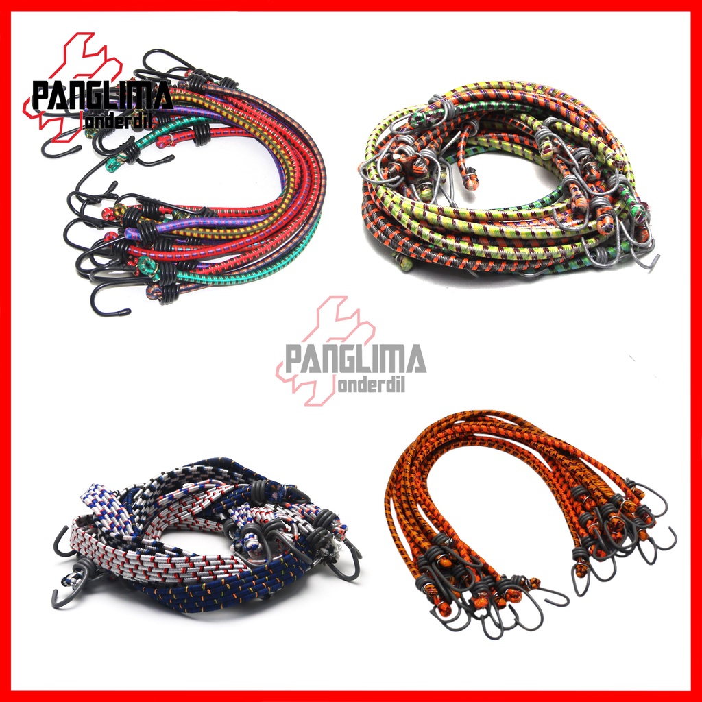 Tali Bagasi Motor Elastis Bulat Gepeng Panjang-Sedang Pendek 55 65 100 150 200 Cm 1 1.5 2 Meter Karet Pengikat-Ikatan-Iketan Barang Sepeda Motor Bebek Matic Sport