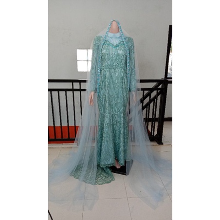 Jasa Jahit Gaun Pengantin Modern Kombinasi Payet Modern List Juntai