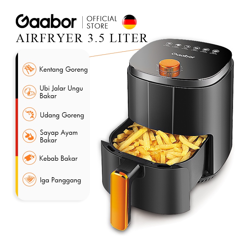 Gaabor ASLI SNI Airfryer 3.5L Mesin Penggorengan Tanpa Minyak Anti Lengket Garansi Penukaran