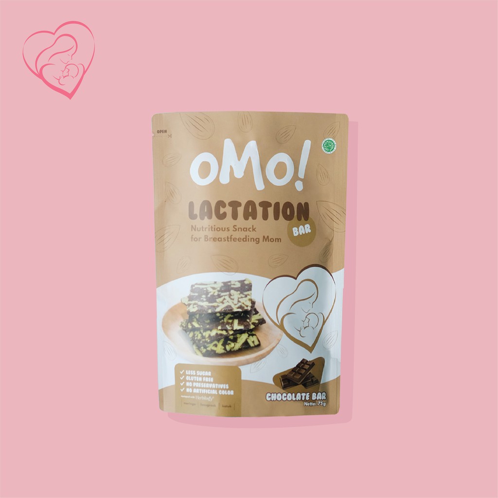 OMO! Lactation Chocolate Bar – Snack Sehat Ibu Menyusui – Ukuran Besar 75 gram