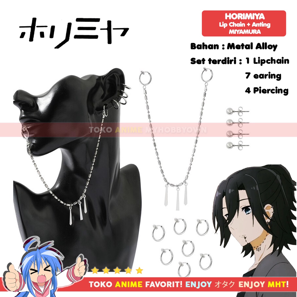 Anting Rantai Bibir Aksesori Lip Chain Horimiya Miyamura Izumi Cosplay