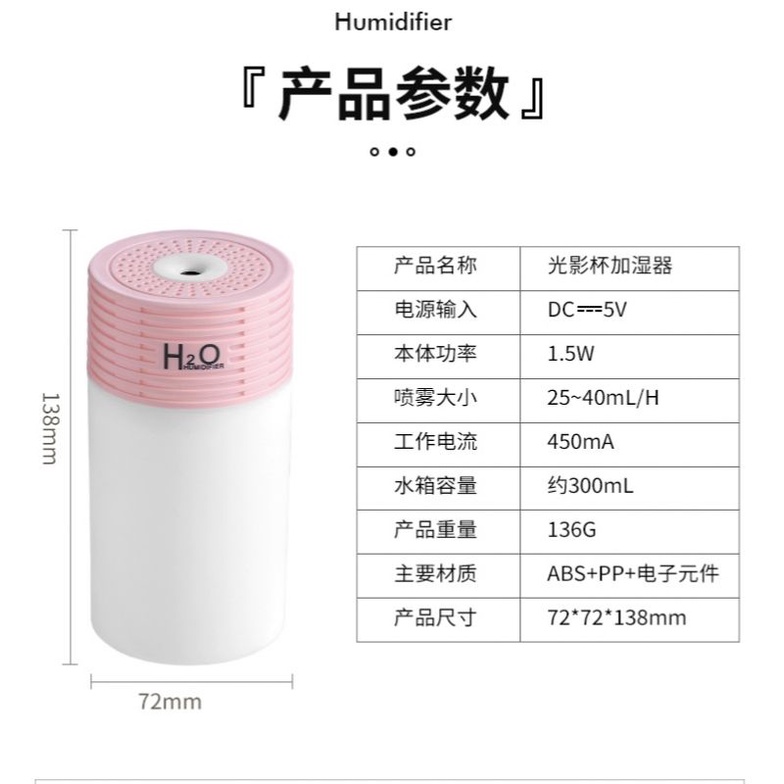 Humidifier Mini Aromatherapy Pengharum Pewangi Ruangan Purifier Difuser 301 ML Untuk Essential Oil Fragance Oil Humidifier Diffuser Air Purifier Aromaterapy Essential oil Difuser 301 ML