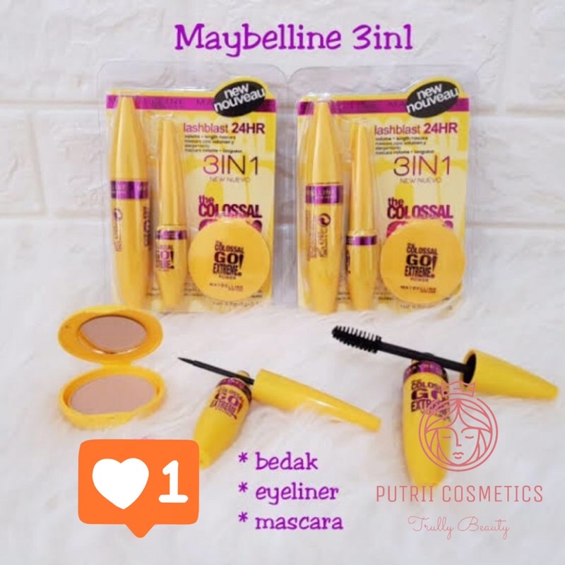 Paket Maybelline Colossal Kuning 3in1