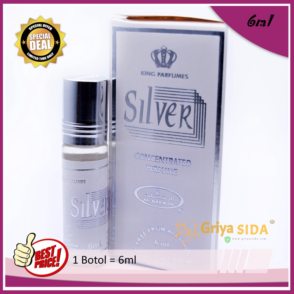 Parfum Silver 6ml alraehan minyak wangi aroma al raehan mirip al rehab parfum Harga grosir PROMO!!