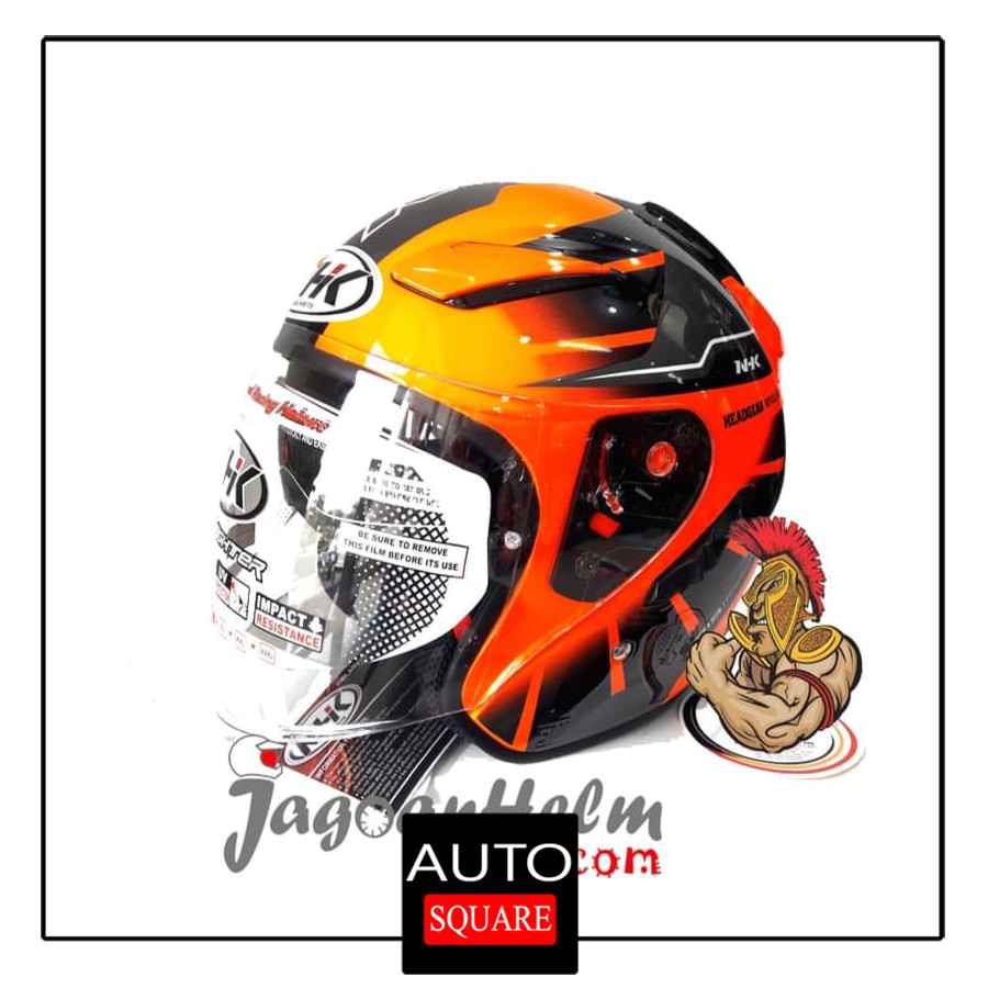 (NEW) NHK HELM R1 OCTARIUM | BLACK ORANGE FLUO | DOUBLE VISOR