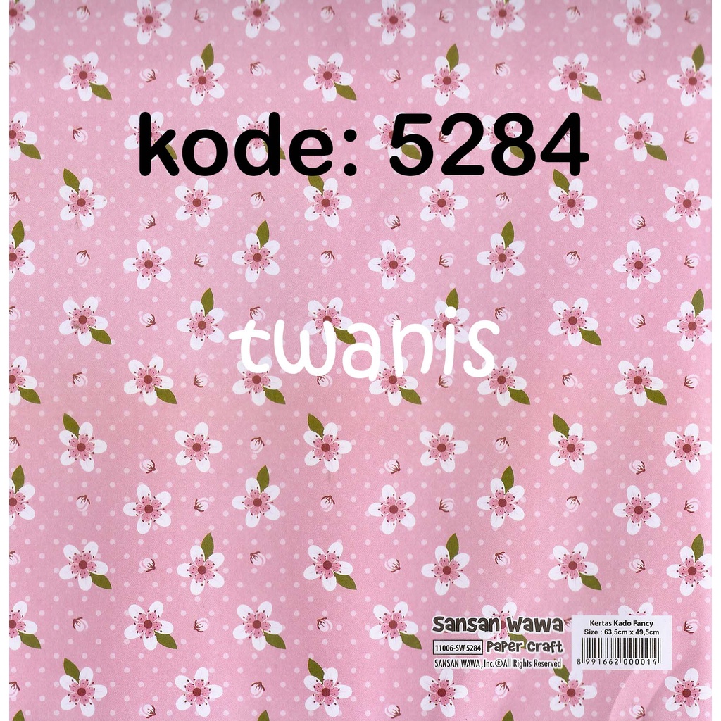 

Kertas Kado Bunga SANWA kode 5284 dan 5546 isi 40 lembar