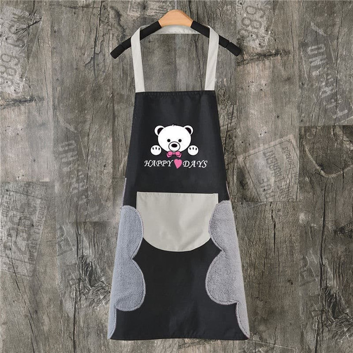 Fionna.c.shop- Celemek Masak BEAR/FS889 Apron Dapur Anti Air Minyak bisa Lap Tangan PREMIUM