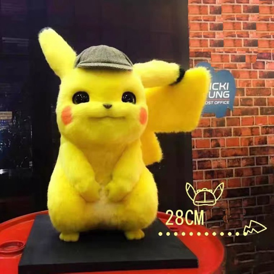 28cm Detective Pikachu Plush Toy Dolls Movie Anime Stuffed Cartoon Kawaii Anniversaire Pokemon Anima Shopee Indonesia