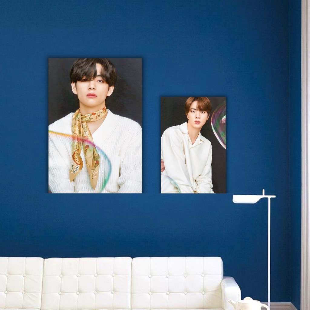 Hiasan Dinding Premium Foto BTS Bingkai Foto Custom/ V JEON JUNGKOOK TAEHYUNG JIMIN SUGA/Poster Kayu