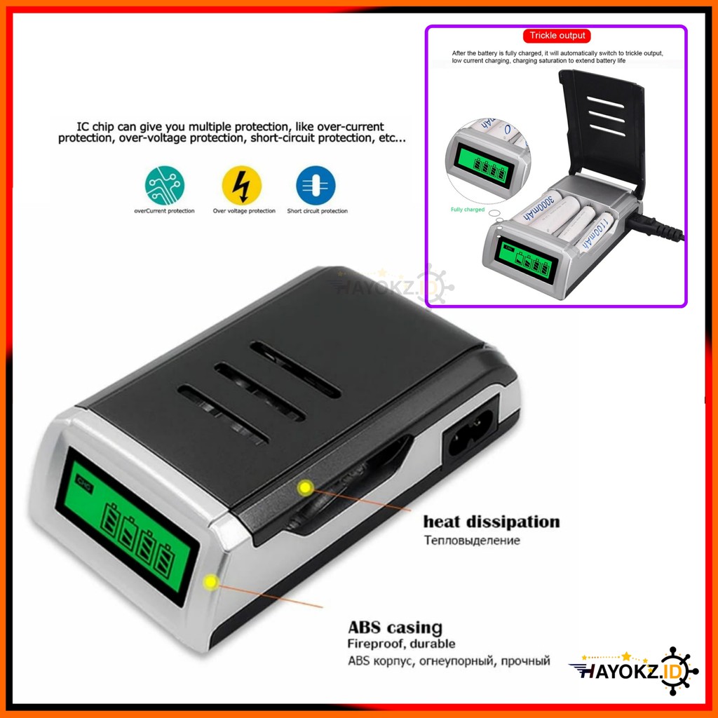 Jual Charger Baterai Lcd With Slots For Aa Aaa Smart Intelligent Nicd