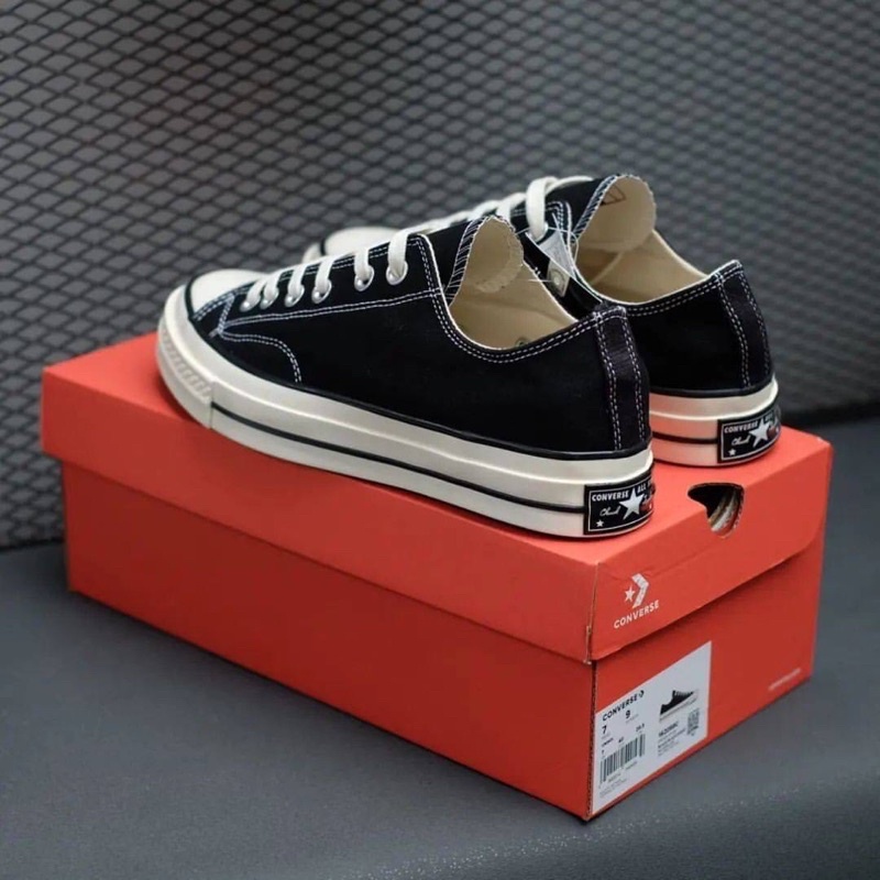 [ TERMURAH ] CONVERSE 70S LOW BLACK WHITE