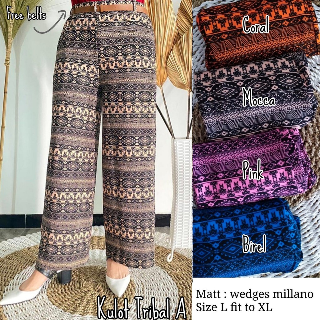  GROSIR  KUDUS  KULOT TRIBAL KULOT WANITA  MURAH MOTIF 