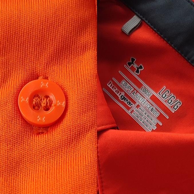 KAOS GOLF POLO SHIRT UNDER ARMOUR ORIGINAL ORANGE 0908