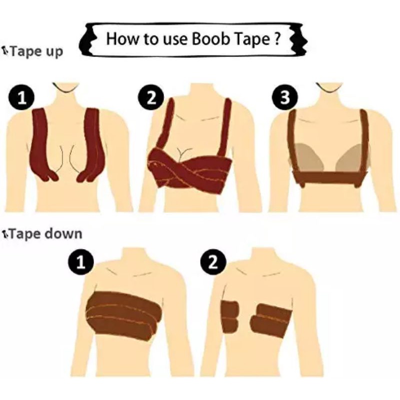 Bralogy - Boob Tape / Bra Tape / Body Tape 5 meter GRATIS NIPPLE COVER &amp; GUNTING