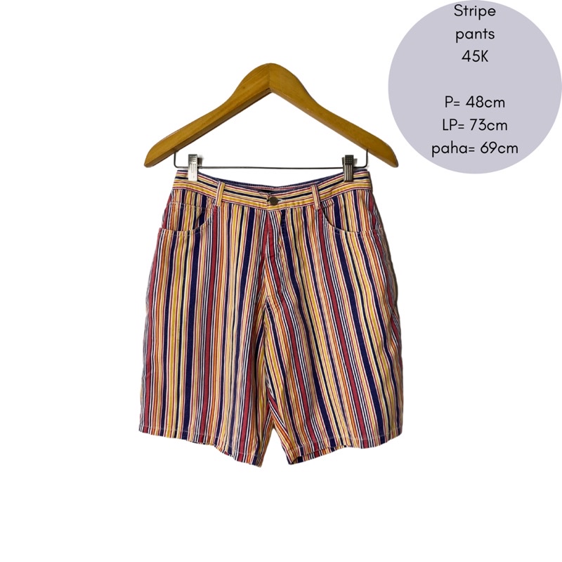 celana pendek garis garis second bekas preloved uniqlo