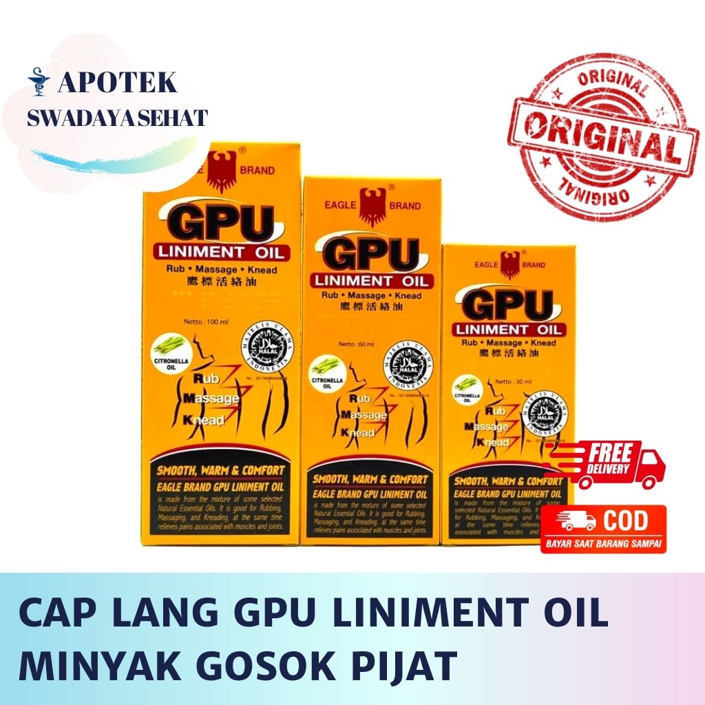 GPU Minyak Urut Cap Lang 100 ML 60 ML 30 ML