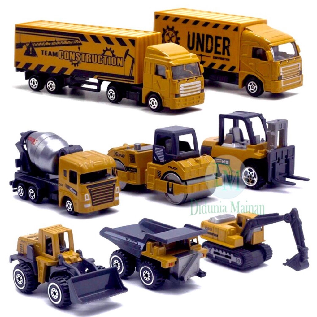 Diecast Mobil Truck Metal Koleksi Mainan set Anak laki laki Super Powerful Construction Playmart