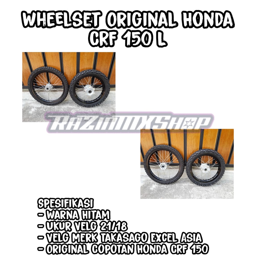 Roda Ori CRF 18/21 Wheelset Original Copotan Motor Honda CRF 150 L